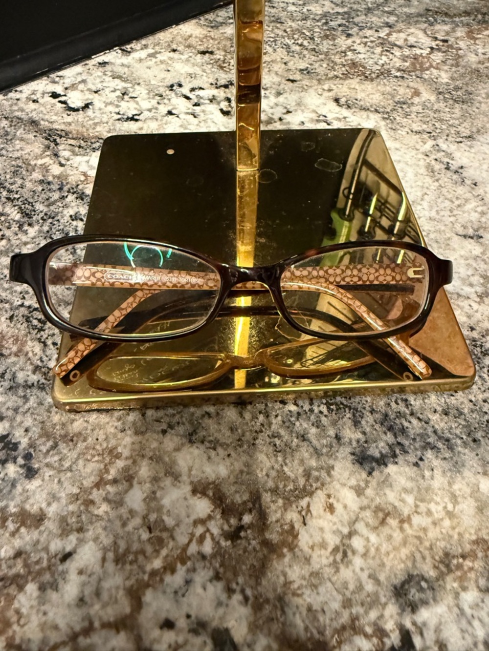 COACH Brown Patterned Logo Eyeglass Frames Marlie 533